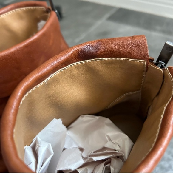 Lucky Brand Nycott Leather Bootie Stacked Heel Size 10M(42) Brown Fall Boho - Picture 10 of 16